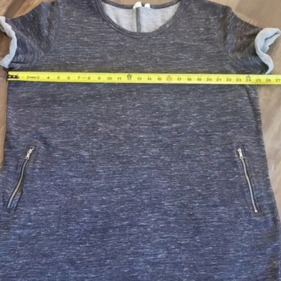 GAP Heather Gray Space Dye Short Sleeve Tunic Pullover Sweatshirt, XXL - Picture 4 of 9